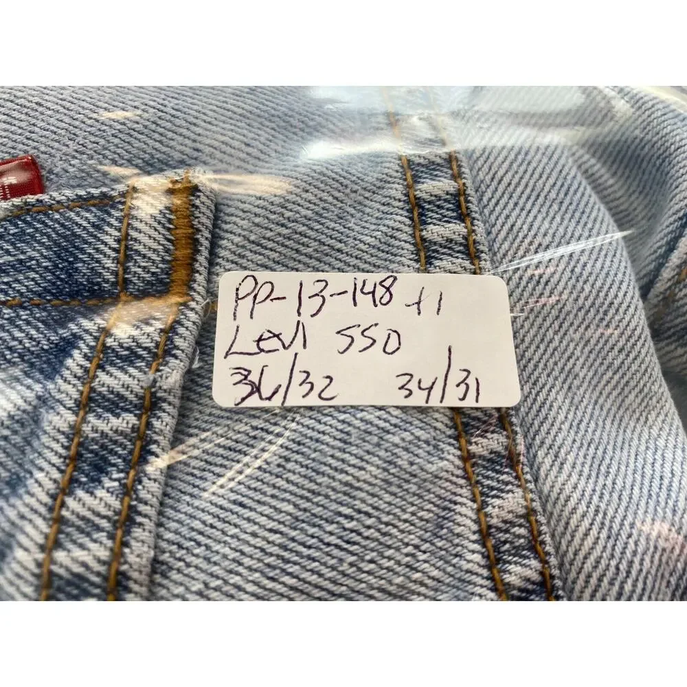 Levis‎ 550 Relaxed Fit Jeans Mens 36x32 Fits Like 34x31 Light Wash Vintage Worn